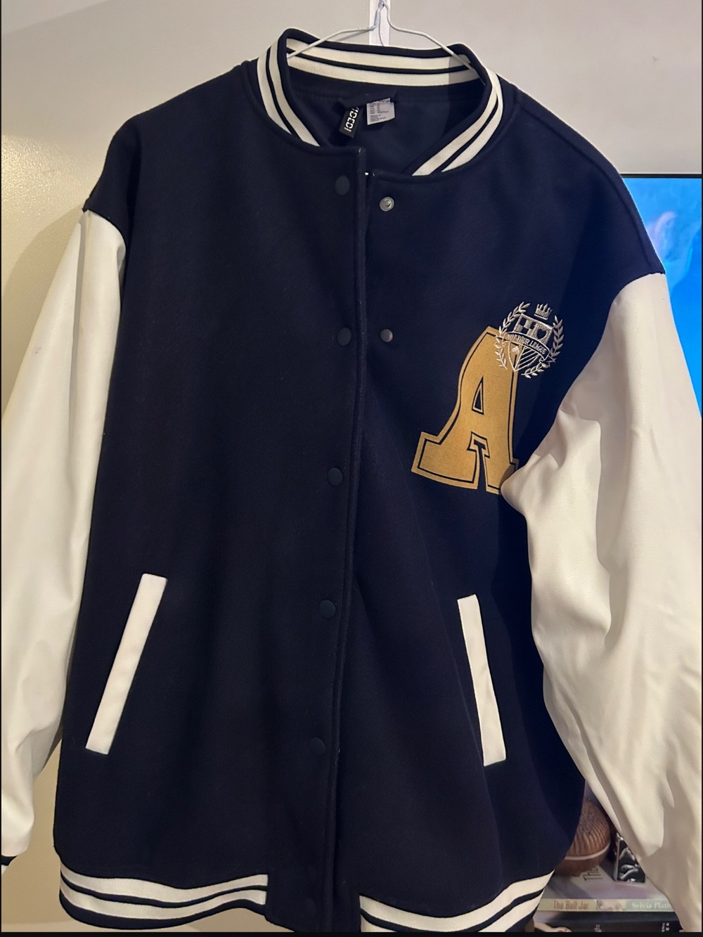H&M Black & White Varsity Bomber Jacket